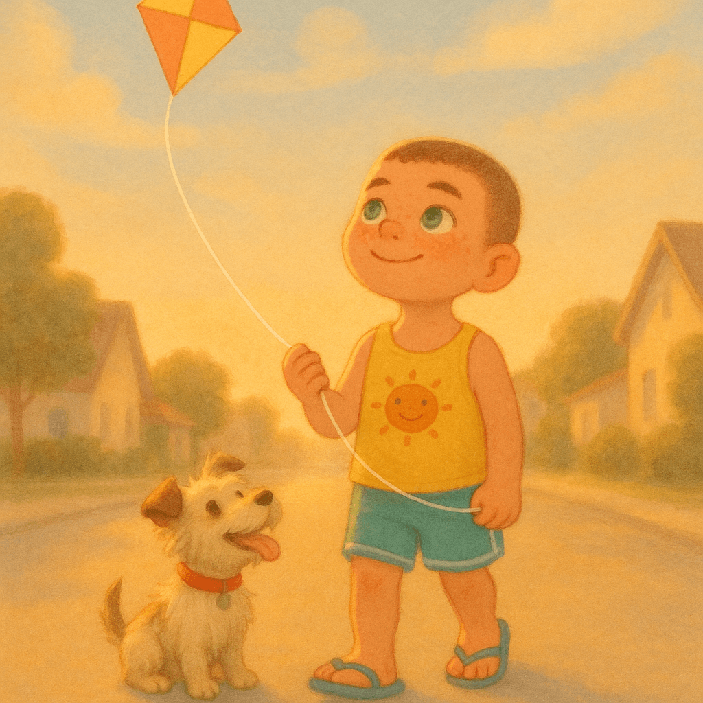 Cover illustration for The Day the Kite Came Down