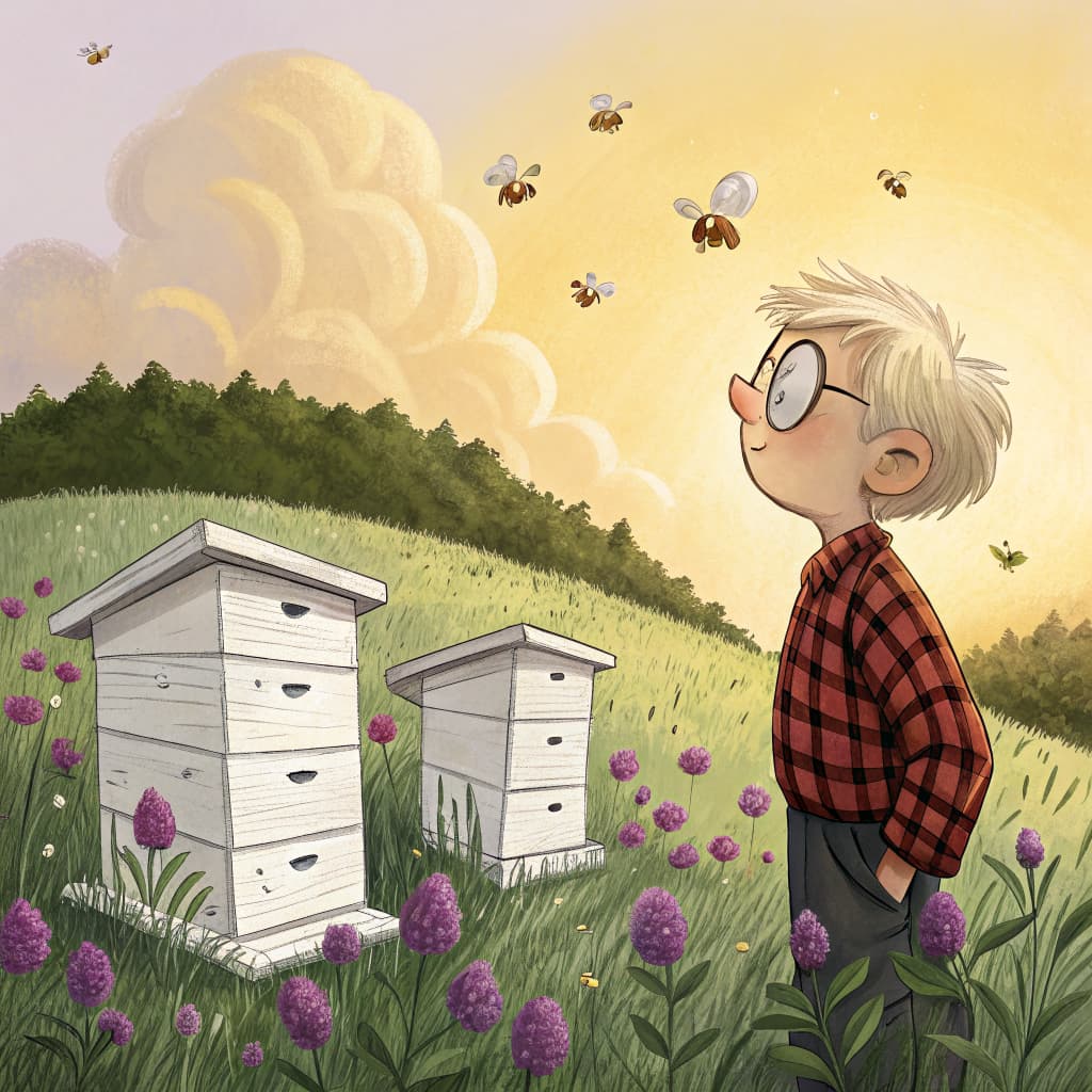 Cover illustration for Jake and the Bees of Clover Hill Farm